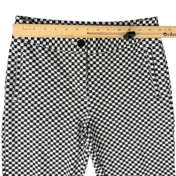Betabrand Black White Cat Catstooth Houndstooth Ankle Zip Pants sz M Petite - Picture 4 of 12